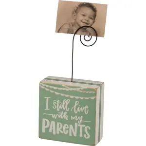 Primitives With Parents Photo Block - Elegant Design with Wire Hook for Family Photos - Ideal Keepsake for Home Decor