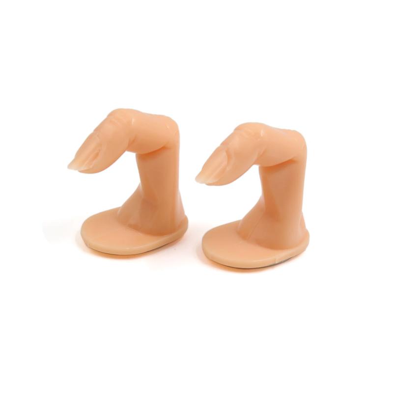 Unique Bargains 2pcs Pro Gel Polish Nail Art Tips Practice Fake False Fingers Training Display Tools with Nails