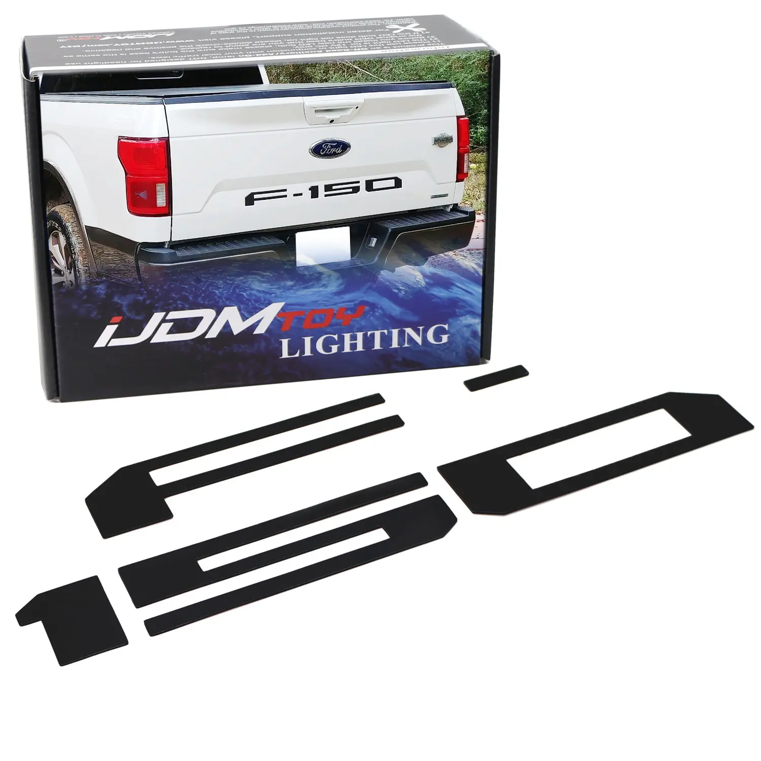 iJDMTOY Matte Black Finish 3D Raised Tailgate Letter Pieces For 2018-20 Ford F150 LCIf