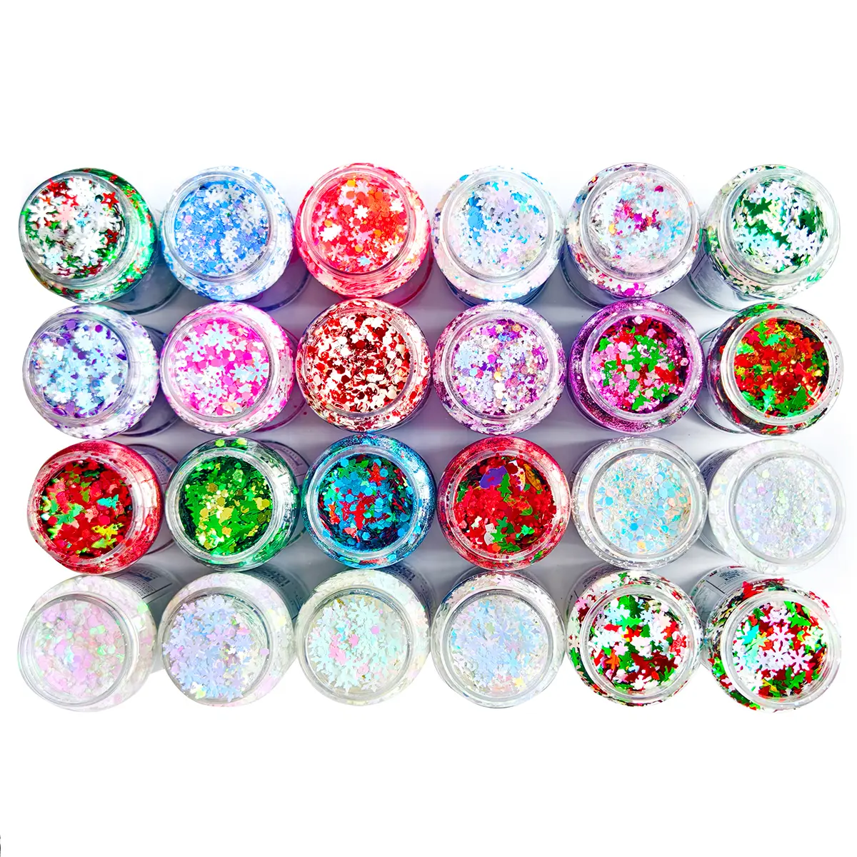 Holographic Chunky Glitter Makeup Set, 24-Color 2oz Jars for Face, Hair, Eye, Nail, Lip Cosmetic Sequins Powder – Daily Use, Crafts, DIY Resin, Glitter for Candles, Eyeshadow