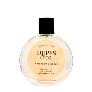 DUPEs & CO. Whispering Cedar 3.4 fl oz Eau de Parfum - Unisex Fragrance with Sandalwood & Cedar Notes Made in Australia