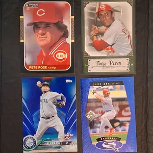 MLB Baseball Cards Featuring Pete Rose Tony Perez Felix Hernandez & Juan Gonzalez Collectible Trading Cards