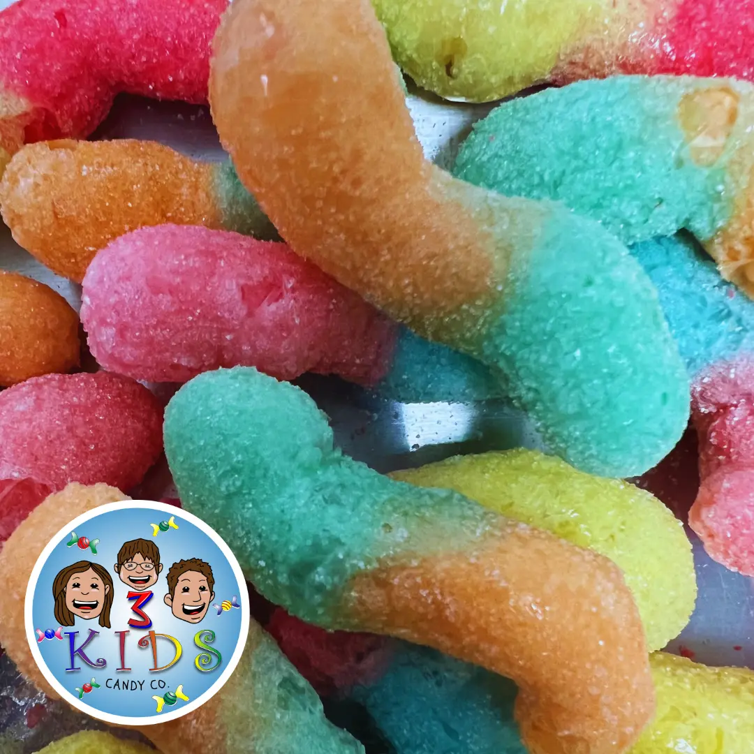 Freeze Dried Sour Gummy Worms Candy Snack Sweet Freeze Dried Sour Gummy Worms Candy Snack Sweet