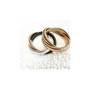 Mixed Metal Stretch Twisted Snake Bracelets