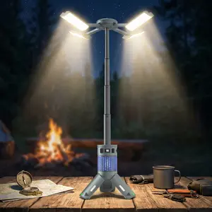 Aircraft-Grade Aluminum Camping Light, 3500LM Ultra-Bright LED Lantern with Smart LCD Power Display, 2-in-1 Rechargeable Tactical Flashlight, IPX4 Waterproof Survival Gear for Hurricane
