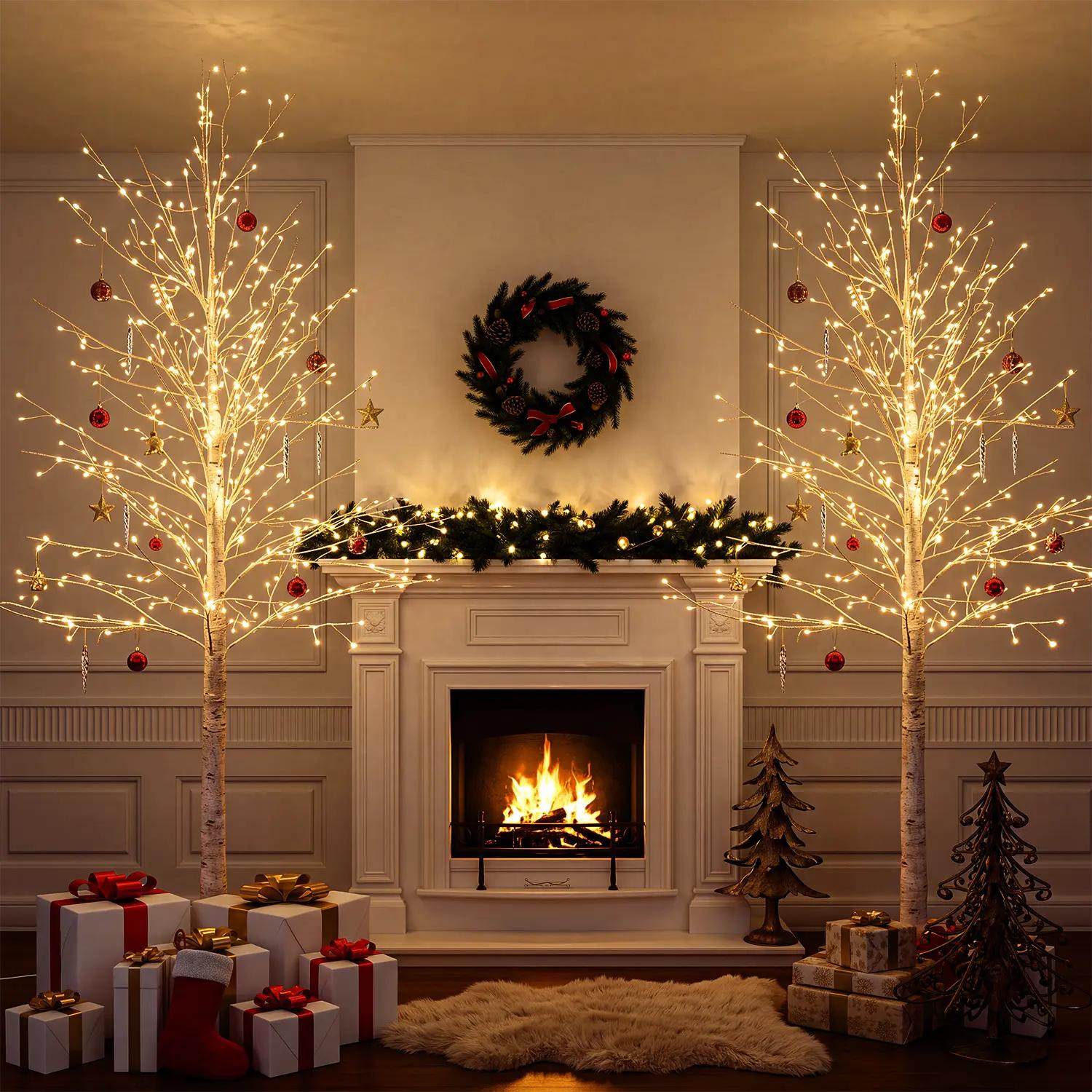 Artificial Enchanting Birch Tree with 1440 LED Lights, Twinkle Light White Christmas Tree with Timer IP44 Waterproof for Indoor Outdoor Festival Wedding Party (Birch Tree 696LED) Artificial Enchanting Birch Tree with 1440 LED Lights, Twinkle Light White Christmas Tree with Timer IP44 Waterproof for Indoor Outdoor Festival Wedding Party (Birch Tree 696LED)