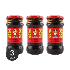3Packs LAOGANMA Chili Oil with Black Soybean in Jar 280g/Pack