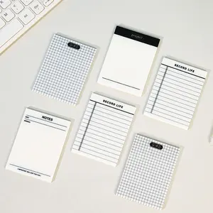 4pcs New Printed Post-It Notes Planner Set, Grid Sticky Notes & Semi-Transparent Waterproof Stickers, Daily Messages, Writing, Tracing, Reminders, Organization, Grid Notepad, Office Stationery Supplies