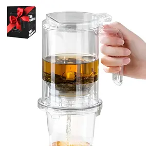 Self-Separating Steeping Teapot -  17oz Capacity Serving Kitchenware ,Portable Mug with Stainless Steel Filter for Tea & Coffee.Perfect Tea Gift.TikTok Viral Tea Gift Set