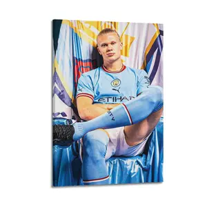 Erling Haaland Poster for Bedroom Aesthetic Canvas Wall Art Living Room Posters Painting Picture Print Modern Family Decor Artist Bathroom Poster