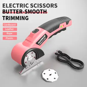 HANWISE 4.2V Cordless Electric Scissors - USBRechargeable Wireless Precision CuttingTool . CordlessDesign Suitable For Clothing. Carpet, Leather, Cardboard & Crafts. ErgonomicHandle, Adjustable Blade, One-TouchOperation.
