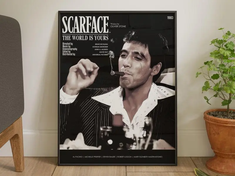 Scarface Museum Digital Paper Poster - Unframed Art Print, Multi-Size (8x10,18x24,24x24,27x40,30x30) with Border, Classic Rustic Wall Art, Modern House & Office Decor, Shipped in a Tube