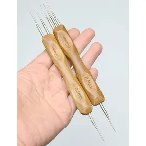 Double Ended Dreadlock Crochet Hook for Hair,0.5mm 2 count/Set(1Hook,2Hook&1Hook,3Hook) Double End Dreads Crochet  with  Handle for  (0.5mm, 2 count/Set)