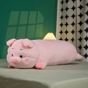 Pig Long Pillow Plush Toy, Soft Fluffy Animal, Perfect Room Decoration, Birthday Gift, Children Holiday Present, Stuffed Animal Gift
