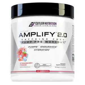 Caffeine Free Nitric Oxide Pump Preworkout with Citrulline and Arginine Nitrates - Cutler Nutrition - AMPLIFY 2.0 Supplement