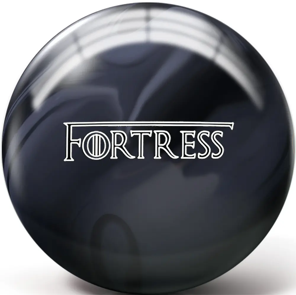 Pyramid Fortress Hybrid Bowling Ball, Bowling Balls with Medium-Heavy Weight, Striking Combo Design, Various Weights Option, Black/Black Pearl Finish