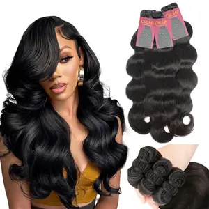 [CSCHS Hair] Body Wave Human Hair Bundles, 15A 100% Unprocessed Brazilian Virgin Hair,for Black Women Body Wave Hairstyle, Thick Quick Weave Extensions, 1-3 Bundles, 14-30 In, Natural Color, Soft Shed-Free Pieces