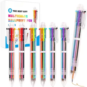 Ballpoint Pens 6 count 0.5mm 6-in-1 Multicolor Ballpoint Pens Birthday Party Favors Gifts