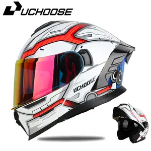 Motorcycle Full Face Helmet with Bluetooth-compatible Dual Lenses, Universal All-Season Commuter Safety Gear, Perfect Holiday Gift Choice, Motorcycle Helmet Intercom