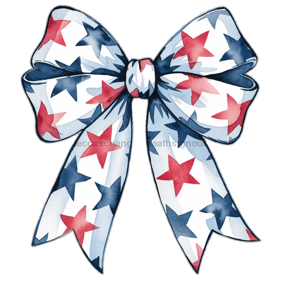 Bow Door Hanger, Patriotic Coquette Bow, wood sign, DECOE-W-904784-DH, 22" Door Hanger