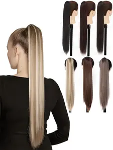 26 Inch Long Straight Ponytail Extension, Heat Resistant Claw Hair Extensions for Women, Synthetic Hairpiece for Daily Use, Synthetic Soft Hairpieces