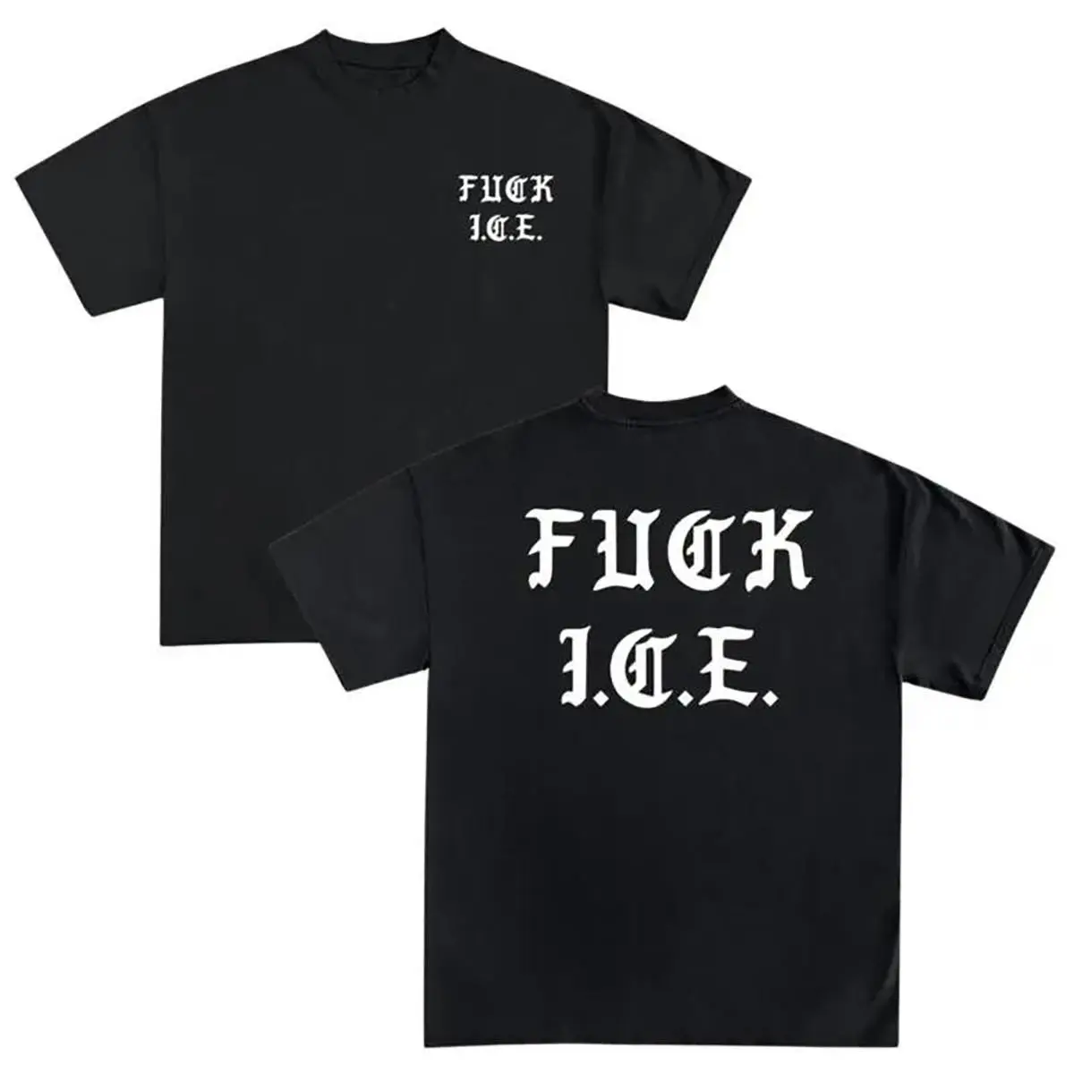 100% Cotton Old English Funny Political T-Shirts Pro Immigration Anti-ICE Shirt Anti-Trump Tee Social Justice Shirt Made In USA For Women For Men [Block Core Threads 180G/230G 100% cotton short-sleeve/hoodie, soft and comfortable]