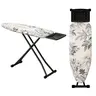 Heavy Duty Foldable Ironing Board (44"×13") - Height Adjustable, Steel Legs, Non-Skid Feet, Iron Rest, Heat Resistant Cover, Thick Felt Pad, Space Saving Home Laundry Tool (Dark Grey, Light Grey, Floral)