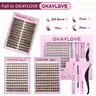 OKAYLOVE Brown Lash Clusters Kit with Long-lasting Lash Bond and Seal,Tweezers and Remover for DIY Eyelash at Home for Natural Makeup Girl Gifts #backtoschool #sohochic