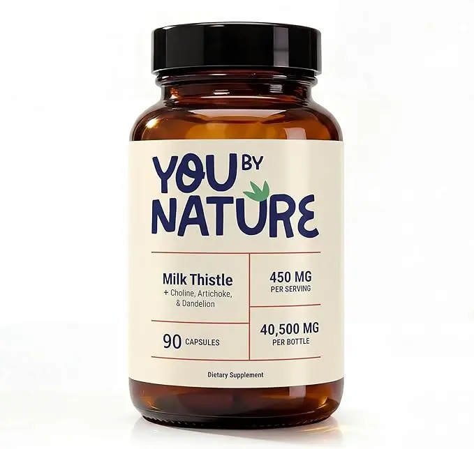 Milk Thistle Complex with Choline, Artichoke Extract, Dandelion Extract 450mg - Adult Daily Supplement (90 Capsules, 90 Servings)