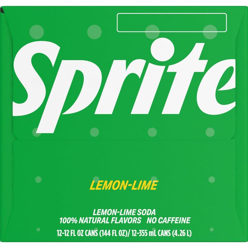 Sprite Lemon-Lime 12 fl oz Cans 12 Pack Refreshing Lemon Lime Soda Drink Classic Flavor Convenient 12-Pack Easy to Enjoy