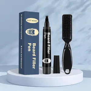 4 Tip Design Beard Filler Makeup Pen with Brush, 1 Set Removable Beard Makeup Pen with Styling Brush, Beauty & Personal Care Tool for Men, Beard Care Accessories