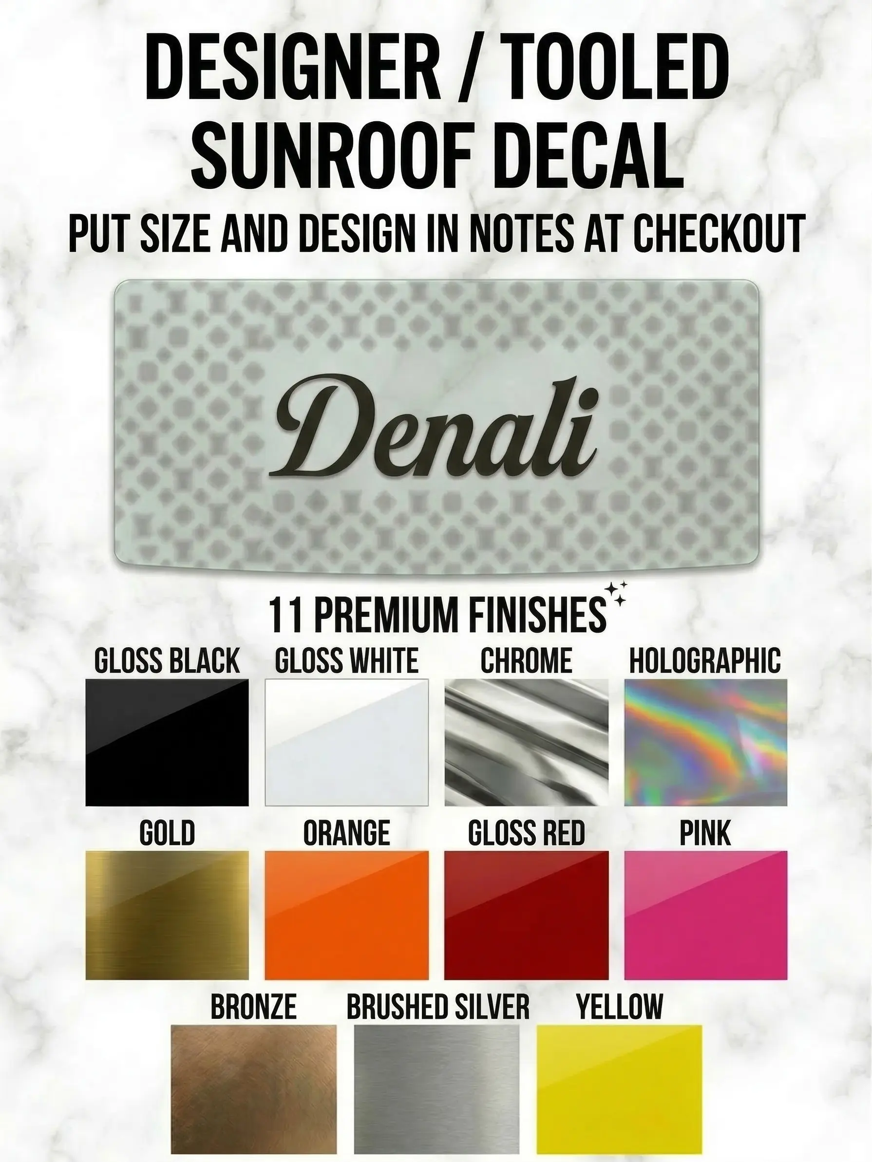 Custom Sunroof Decal | Sunroof Sticker | - 11 Premium Finishes for Truck Owners Car Customization Gifts