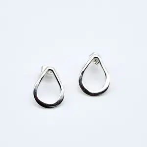 Silver Teardrop Post Earrings