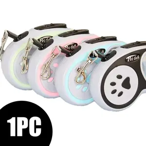Expandable Dog Leash, 5m Retractable Pet Walking Accessory, One-Button Brake Extendable Lead, Suitable for Small Medium Dogs, Safety Leash