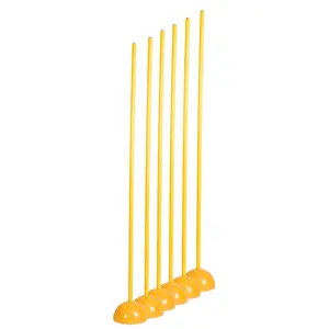 Champion Sports  Coaching Sticks with Bases, Yellow - Set of 6