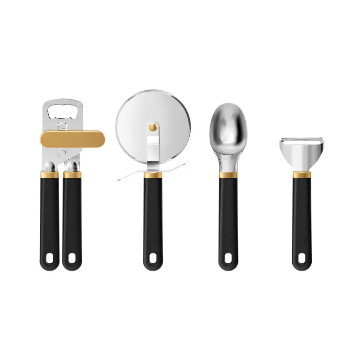 Drew Barrymore 4-Piece Essential Gadget Set - Black Sesame Inspired by Enchanting Character - Stylish and Functional Design - Cookware