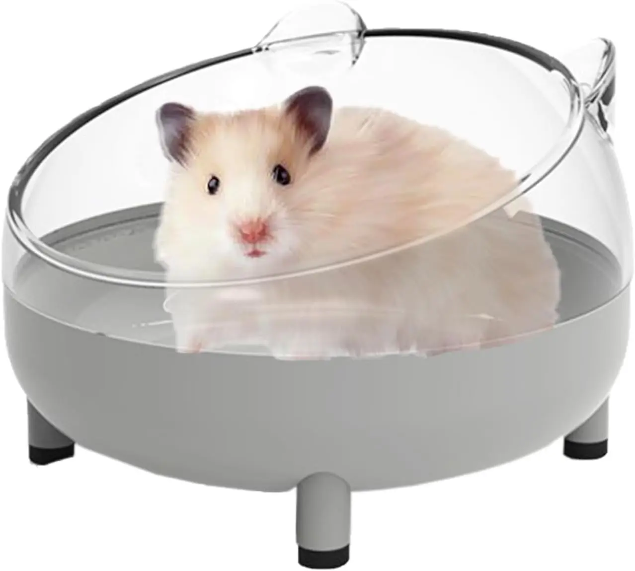 Hamster Sand Bath Container, Large Sandbox Toilet Gerbil Batheoom,  Chinchilla Dust Bathtub Sand Bath Box for Hamster Cage Accessories 6.5 Inch-Grey
