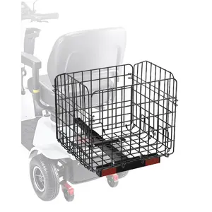 summervibes VEVOR Scooter Rear Basket, Folding Metal Wire Basket, Heavy Duty Spacious Cargo Basket, Works with 1-inch Receiver, Compatible with Most Golden, Drive Pride Mobility Scooter