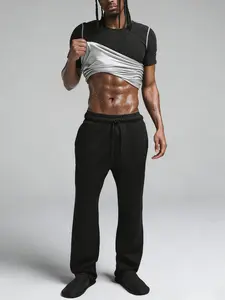 Men's Sauna Shirt for Gym Workouts, Gym Tops, Heat-Trapping Compression Top, Slim-Fit Design, & Silver Color Options (s-Xxxl Sizes)