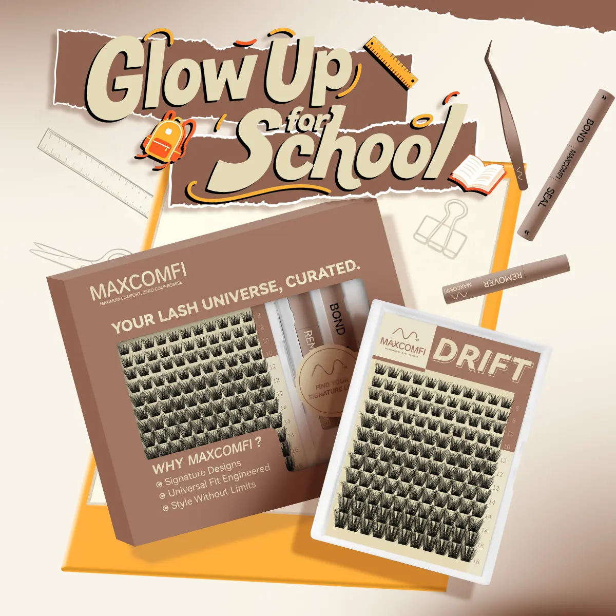 DRIFT | Maxcomfi DD Curl Cluster 2.0 Multi-Pack | FluffyLayered Lash Clusters |  Volume Lashes Clusters Waterproof Cryproof  Longlasting Party Mother Gifts Summerlashes,sunscreen,back to school