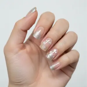 24 pcs Short Nail Set - Elegant Style for Daily Use Easy Application & Removal Salon Look