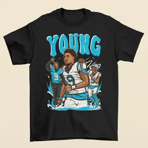 Bryce Young Cartoon Style Carolina Football T-Shirt