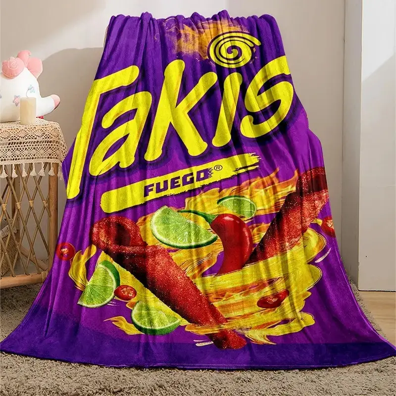 Takis Fuego Flannel Throw Blanket, 1 Count Soft Winter Blanket, Warm Nap Blanket for Home Office, Travel & Camping, Flannel Blankets, Food Themed Blanket, Thickened Flannel Blanket, Soft Cozy Blanket, Soft Comfy Blanket, Soft Blankets and Throws