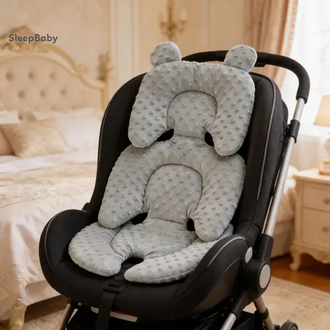 Unisex Cozy Velvet Non-Woven Fabric Stroller Seat Cushion - 0-3 Years Baby Stroller Accessories, Carriage Bassinet Pram Item (Baby Shower Display)