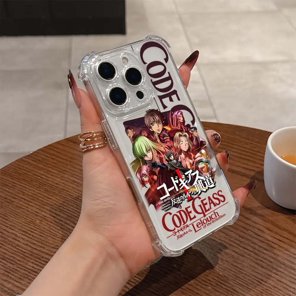 Code Geass Rebel Lelouch Phone Case Compatible with for iphone 16 15 14 13 12 11 Pro Max X XR XS Max 8 7 Plus, Shockproof Transparent Soft Back Cover.