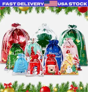 Christmas Bags Christmas Drawstring Gift Bags Assorted Sizes Large Medium
