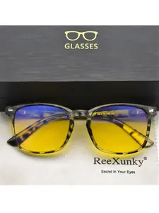ReeXunky 1pcs Unisex Computer Glasses For Men Women - Stylish Fashion Night vision Cat Eye Classic Frame, Spring Hinge, Gaming Glasses, Eyeglass Cloth Included, Perfect for Daily Wear Or Gifting, Everyday Eyewear, Office Workers Glasses