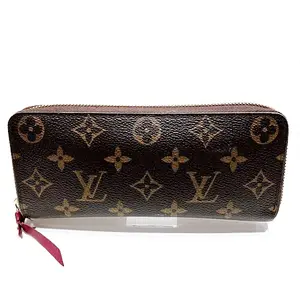 Pre-owned Louis Vuitton Canvas Small Leather Goods Portefeuille Clemence Monogram Wallet