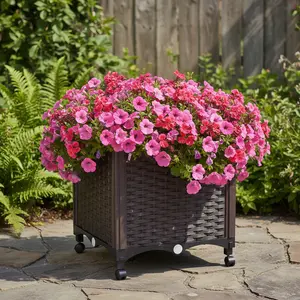 Standing Planter Beds with Drainage Plug Outdoor Raised Garden Bed for Backyard Patio Balcony