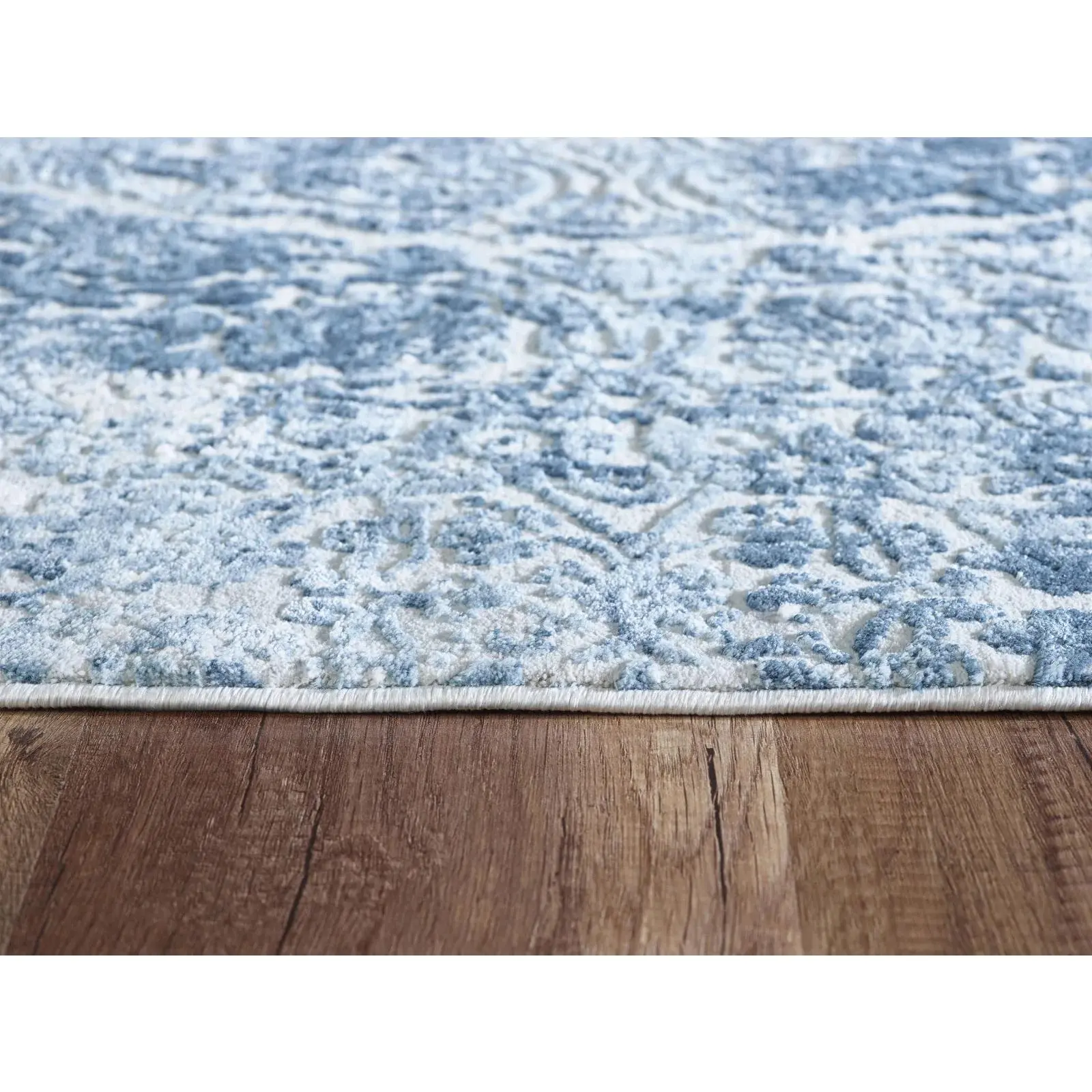 Dynamic Rugs Quartz 27040 Ivory Blue Traditional Machine-Made Rug